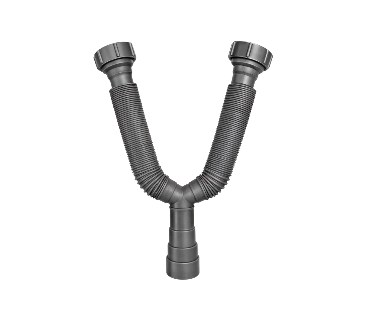 Sifón flexible doble de 1 1/2" para fregadero gris Metales Aleados