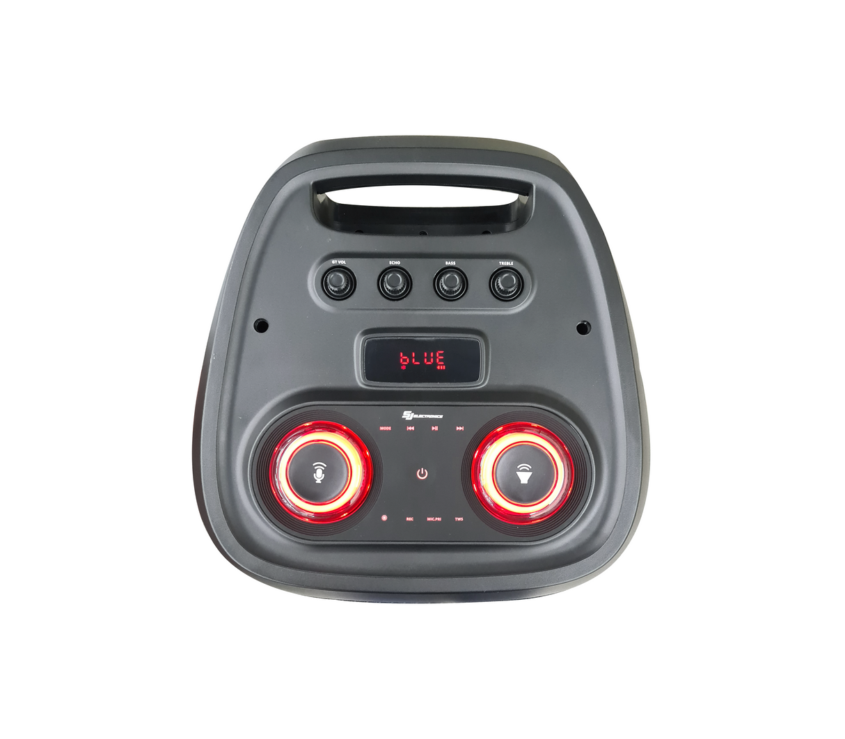 Corneta recargable 10" x2 tf/usb/pantalla led 200w/350w Sj Electronics