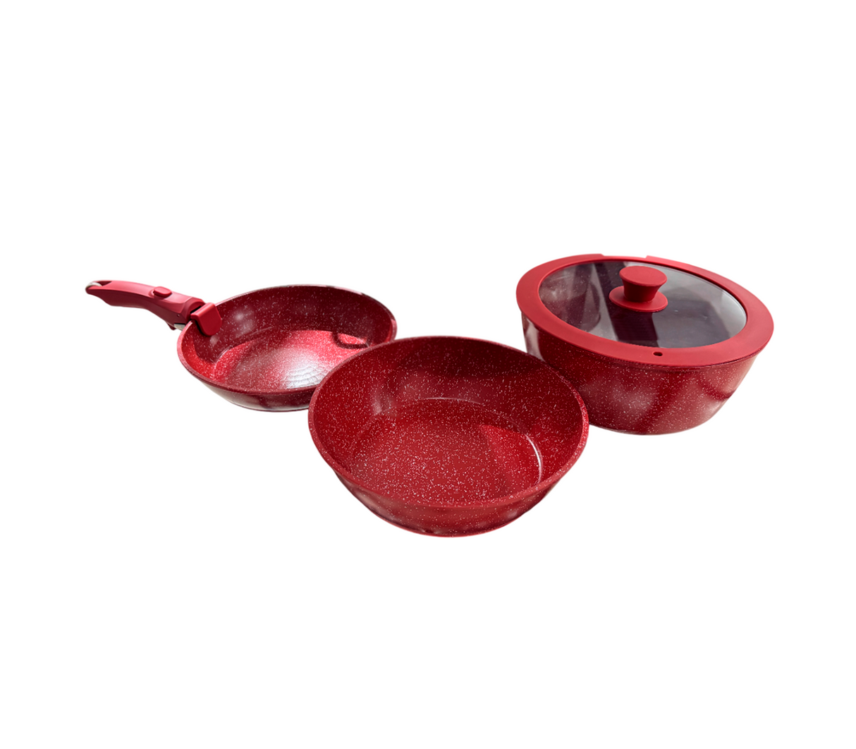 Set de ollas anti adherente 5 piezas rojas RAF