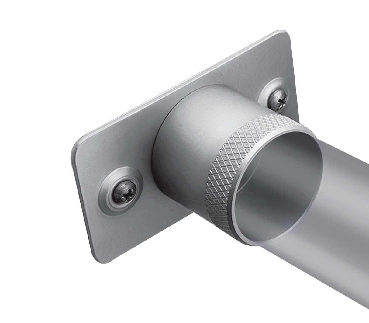 Soporte cilíndrico base plana aluminio mate 19mm Tauro