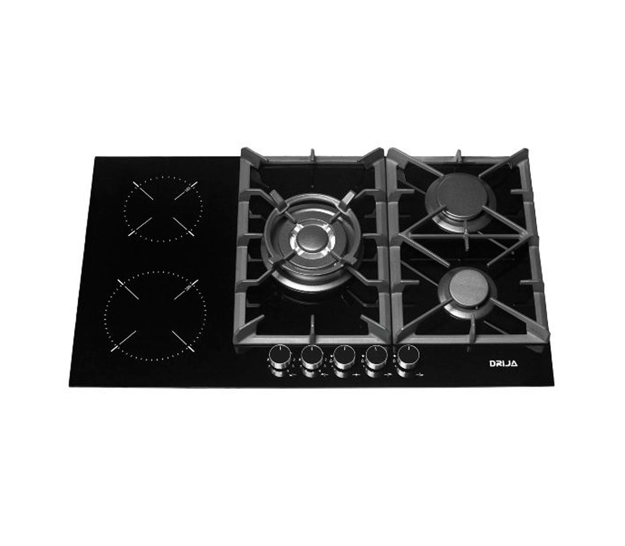 Tope de cocina dual sicilia Touch 5 hornillas 76cm (30") 220-240v negro Drija