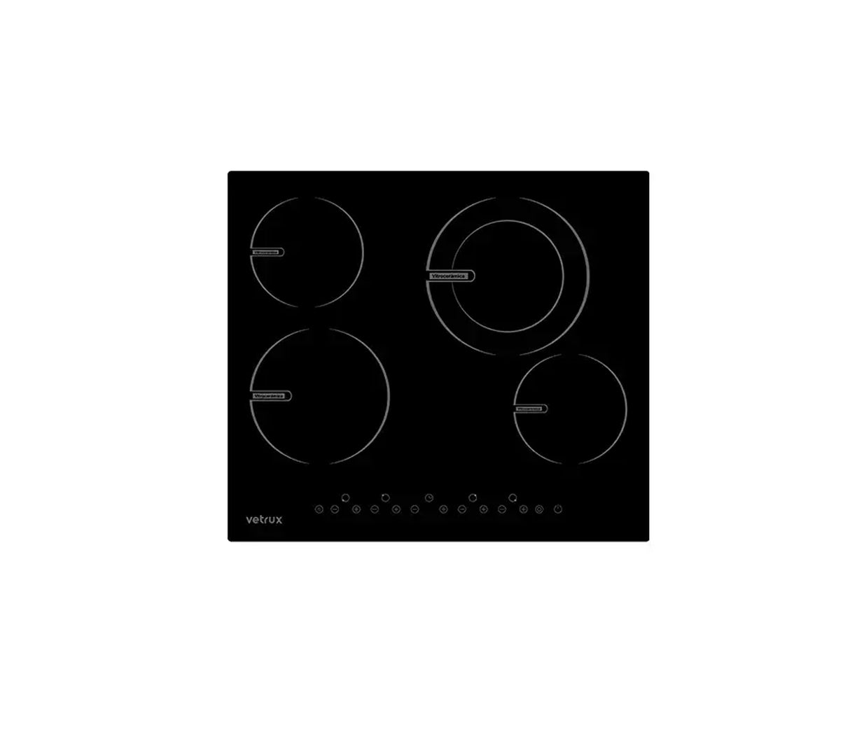 Tope de cocina eléctrico 4H 60CM Prestige negro Vetrux