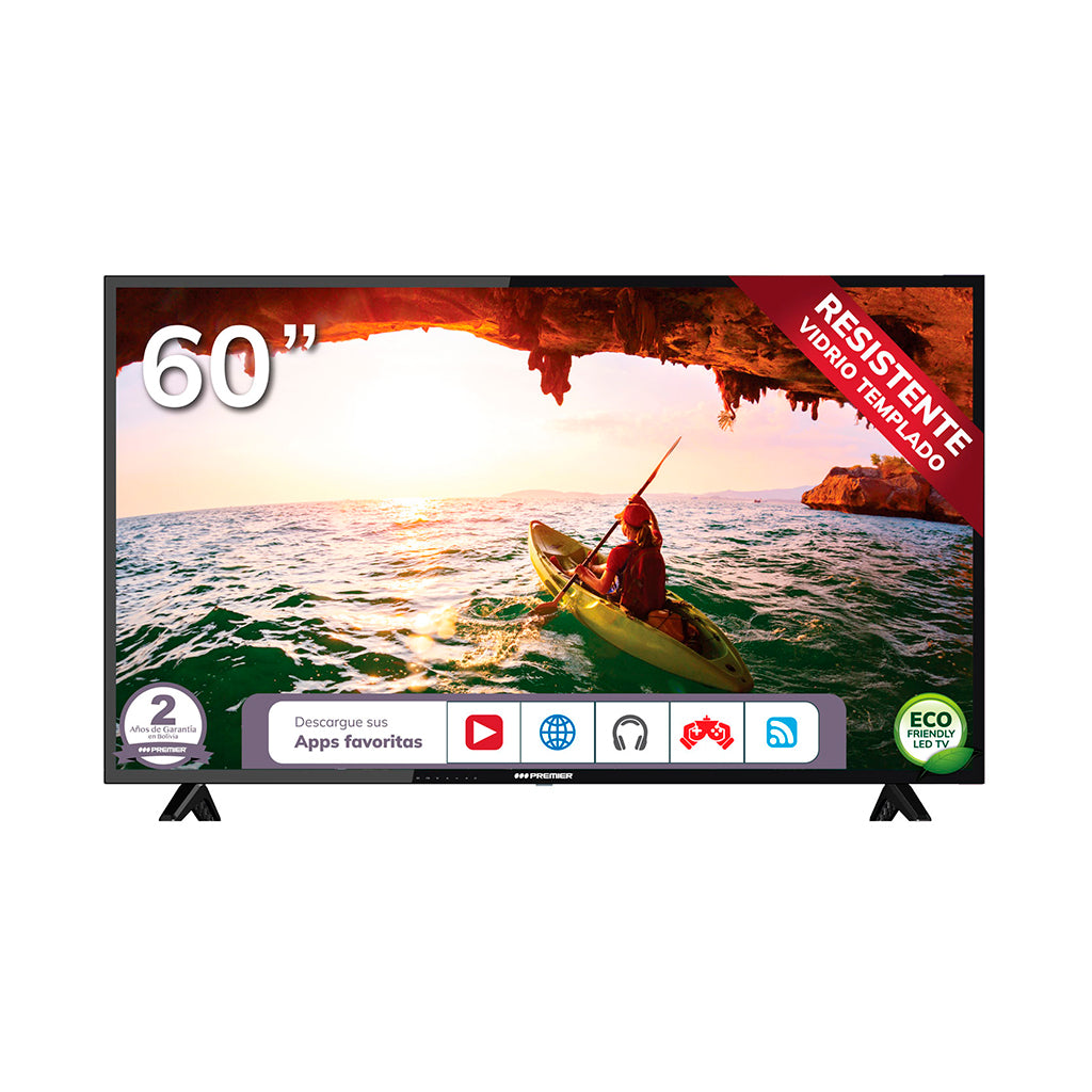 Smart TV 60" Ultra HD control de voz android Premier