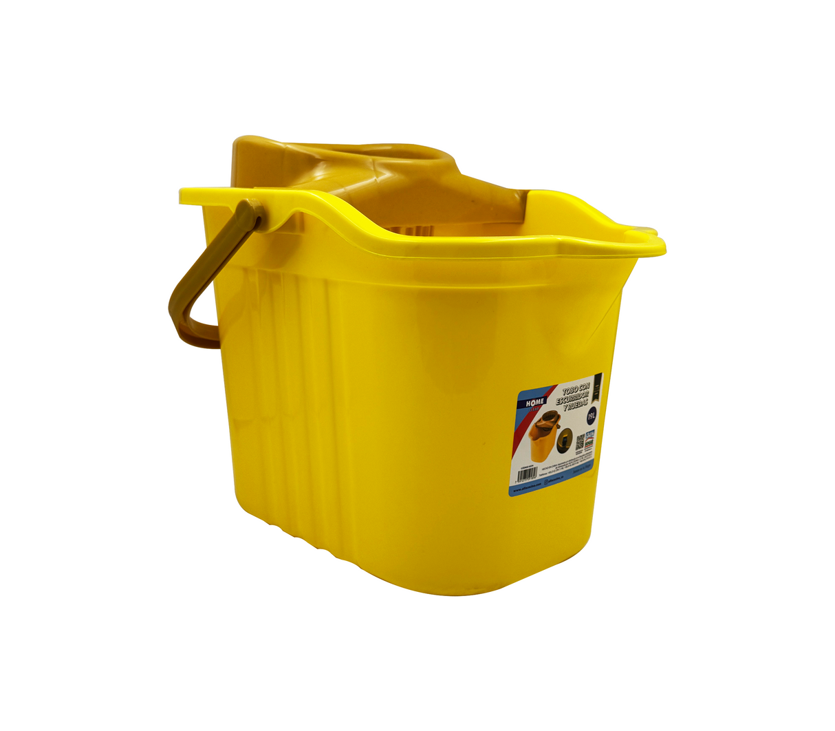 Tobo con escurridor y ruedas 19 litros Alfa Hogar