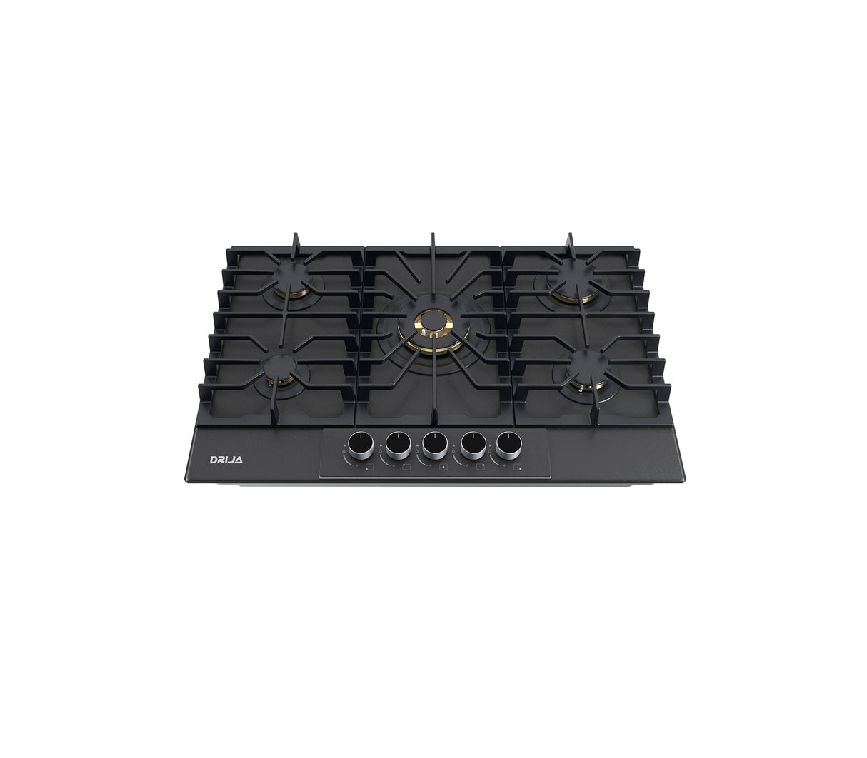Tope de cocina a gas Italia 5 hornillas 76cm (30") negro Drija
