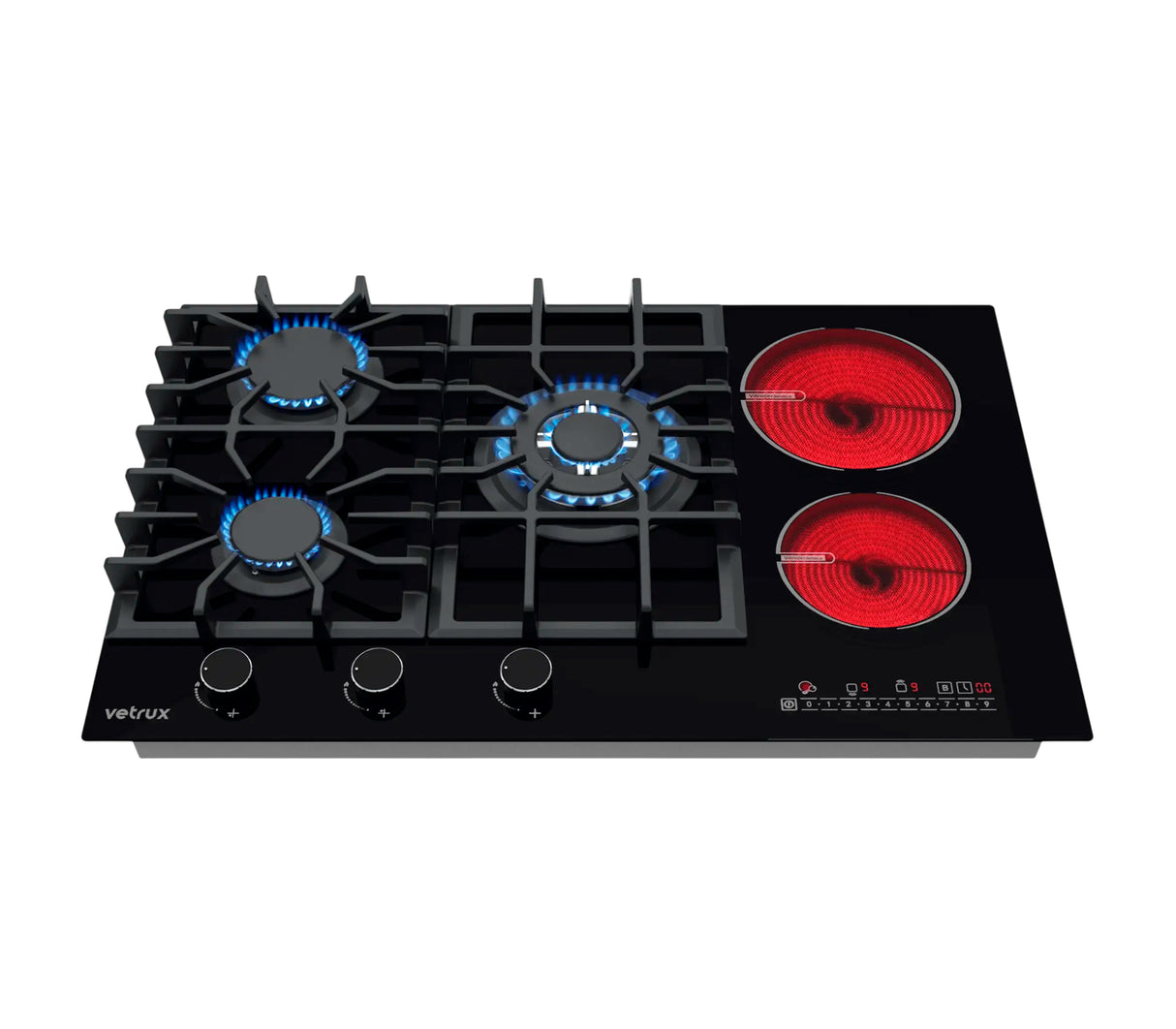 Tope de cocina dual gas/elect 5h 90cm (36") 220V acero Flexi Vetrux
