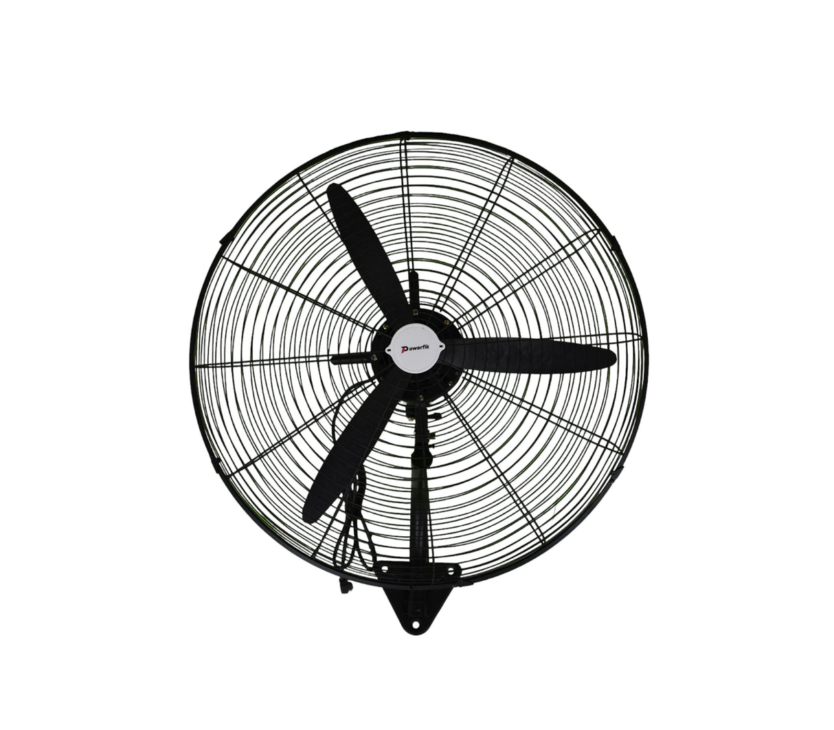 Ventilador industrial de pared 26" 3 aspas plásticas 130W Negro Powerfik