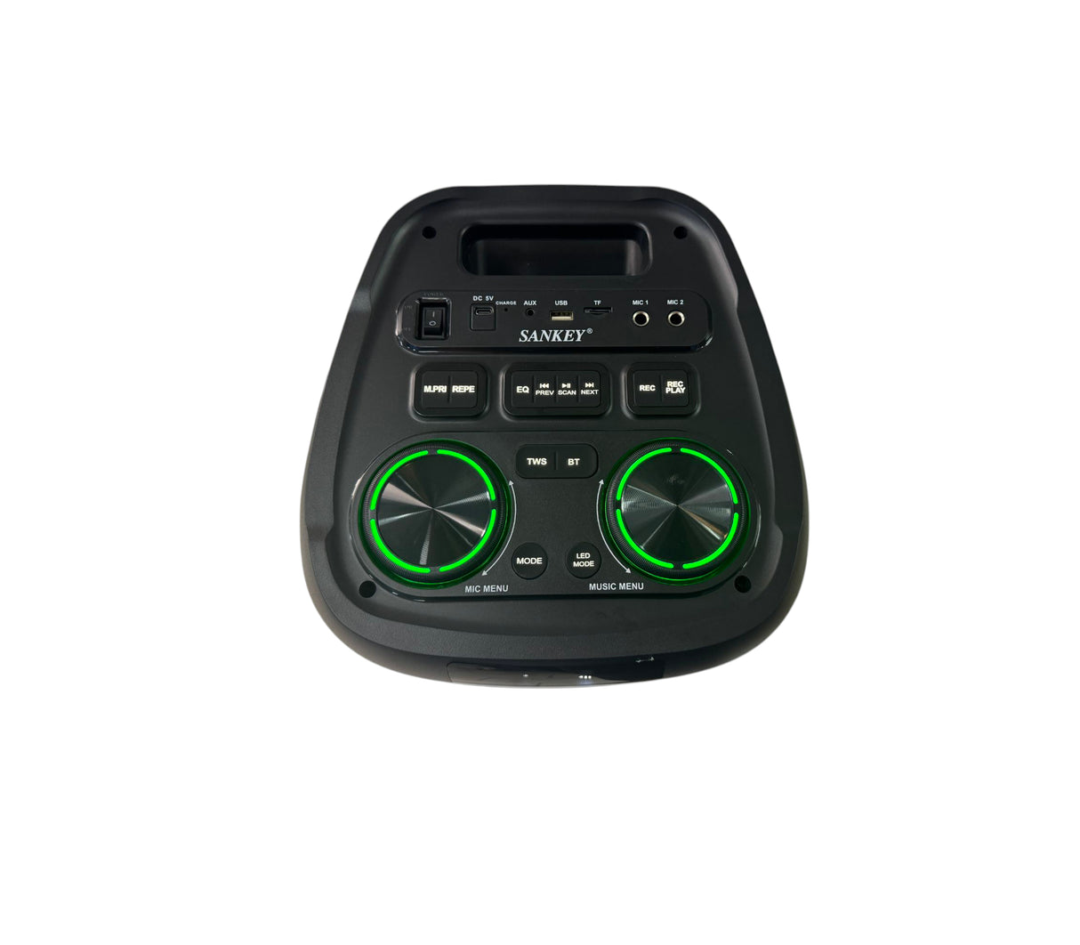 Corneta 8" con control 50W recargable Bluetooth/USB/Karaoke Sankey