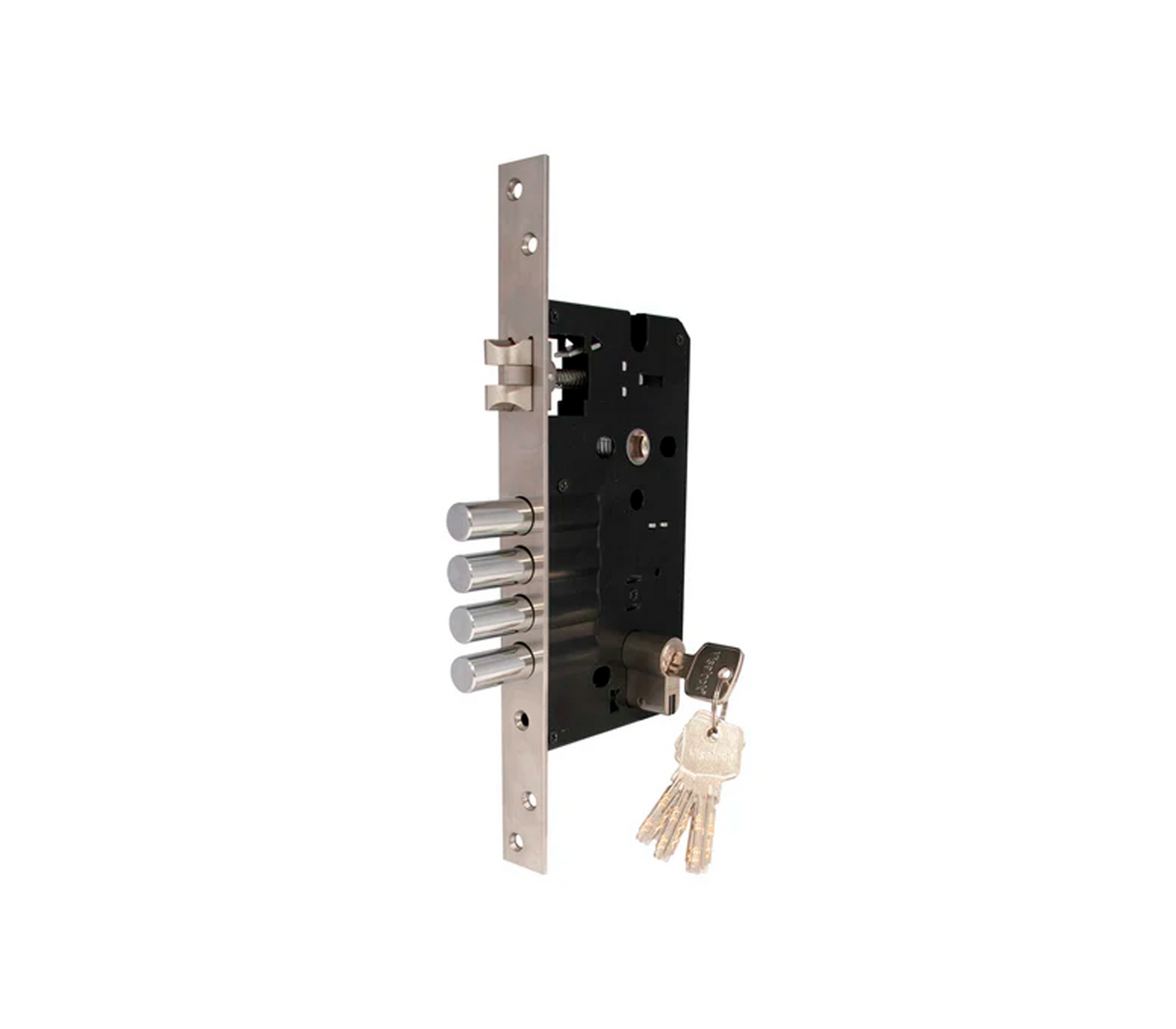 Cerradura de embutir 4x3 60mm + cilindro 60 m6 protec caja Cisa