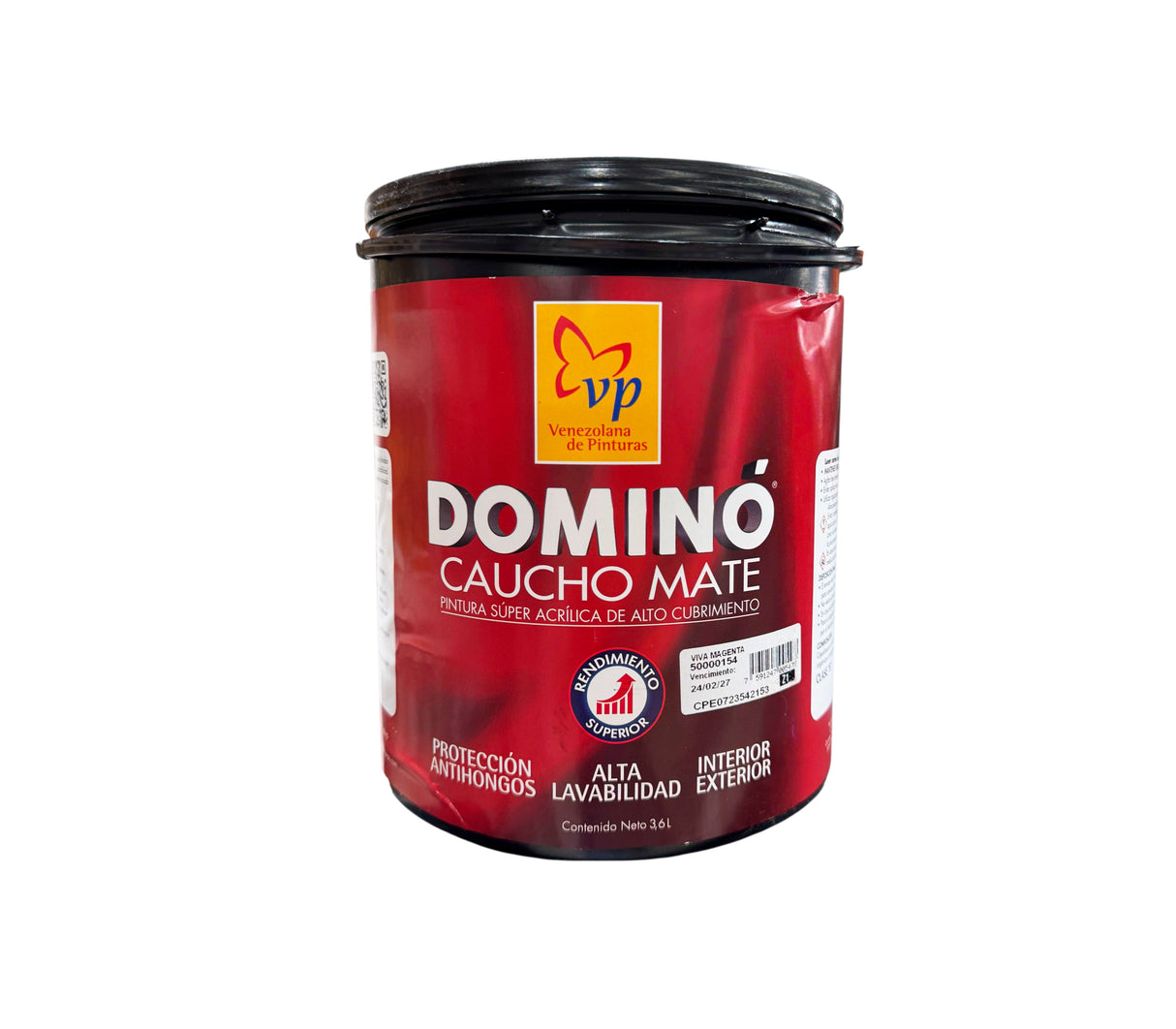 Pintura Domino Galón Caucho Mate Interior - Exterior Clase B Vp