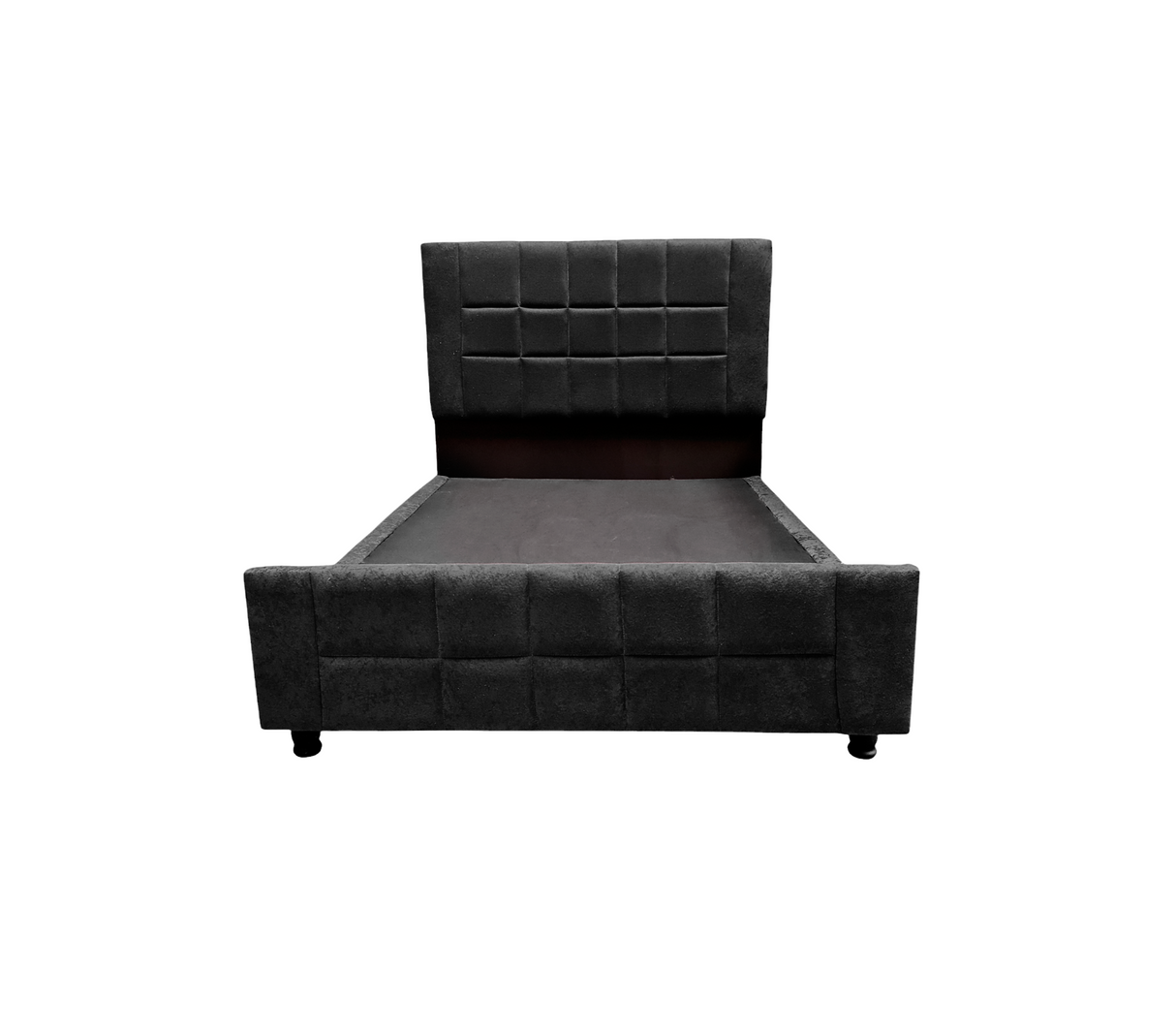 Box Spring Cuadro Matrimonial con Copete Tela Gamuzada Driha