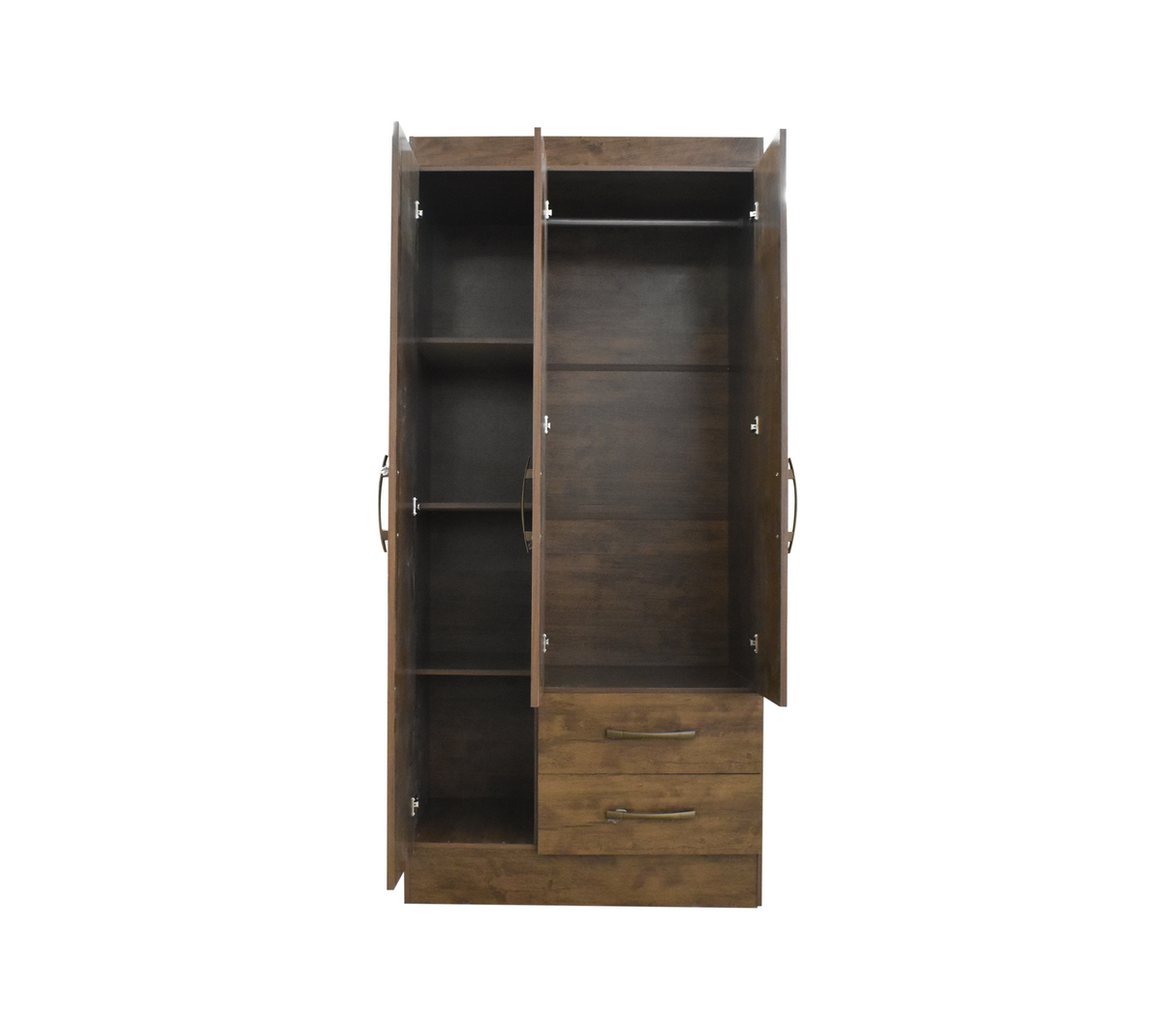 Ropero 951331 lima 3 puertas 2 gavetas castaño w Dj Muebles