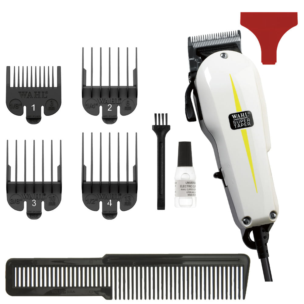 Máquina de afeitar alámbrica super taper blanca Wahl