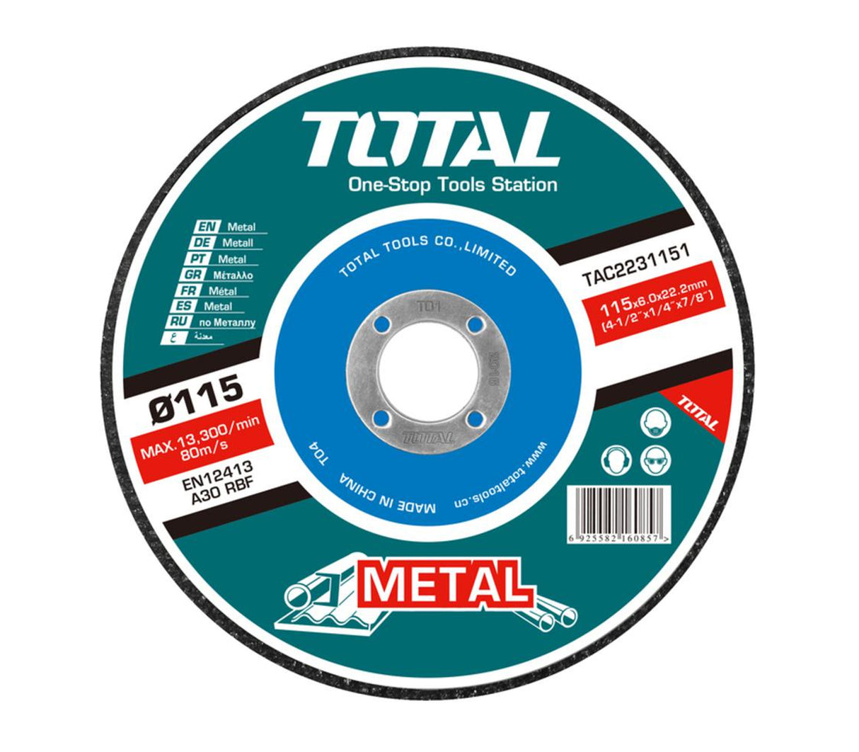 Disco de debaste metal 4.5" Total