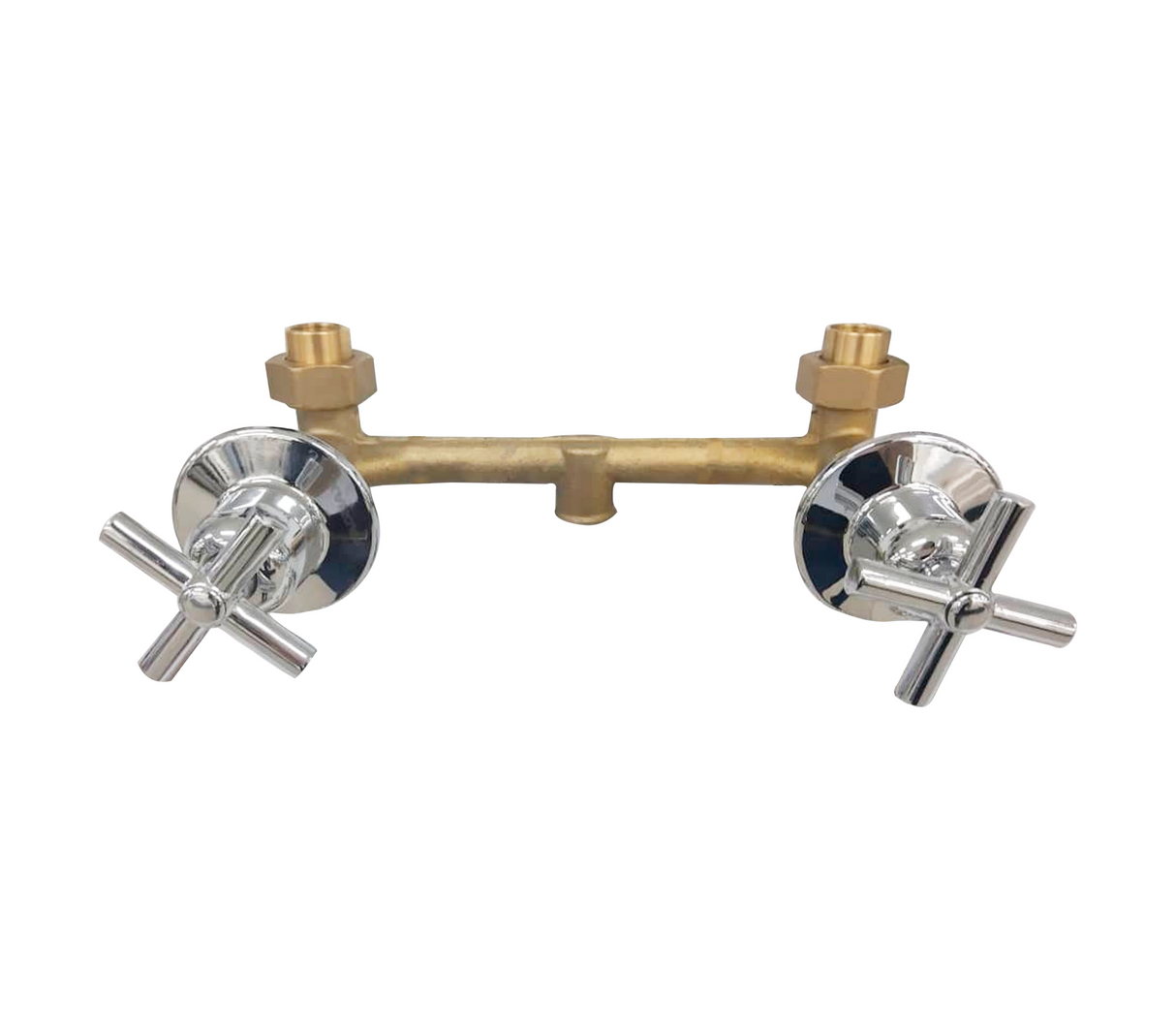 Grupo ducha doble 1/2" 100% bronce/cromado plata allure Faguax