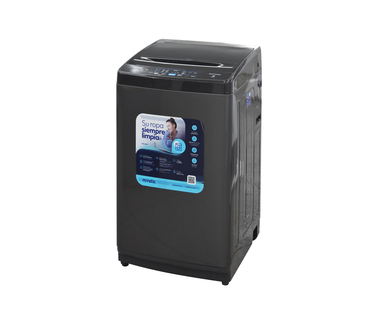 Lavadora automática 10 kg gris Mystic