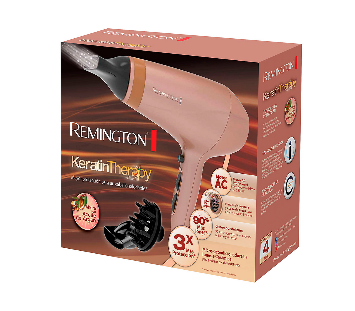 Secador keratin therapy de keratina y argan Remington