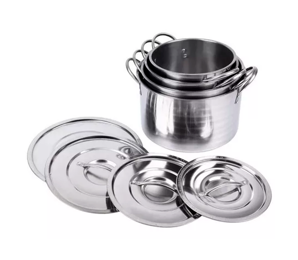 Juego de ollas 16 piezas acero inoxidable Mo Import