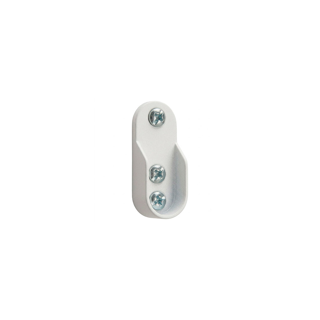 Soporte ovalado lateral galvanizado blanco 14X30mm Tauro