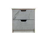 Mesa de Noche en PVC Marmolizado 2 Gavetas Powerfik