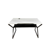 Mesa de computadora en base de metal Glacial White High Glossy Powerfik