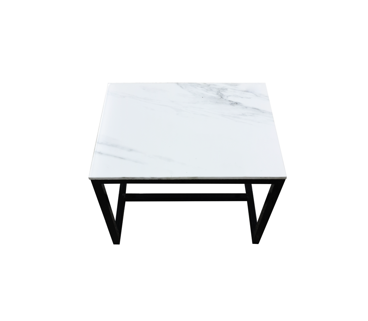Mesa de centro 39x55cm en base de metal c/tope de mármol peq. Claro Powerfik