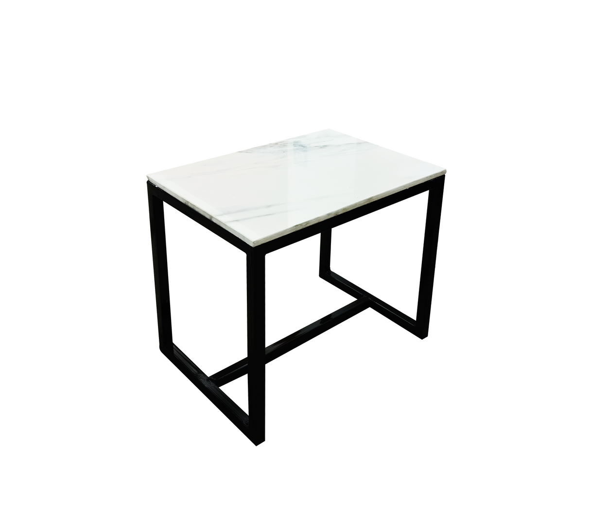 Mesa de centro 39x55cm en base de metal c/tope de mármol peq. Claro Powerfik