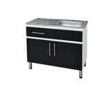 Mueble con fregadero derecho 100x50X90cm blanco/negro Powerfik