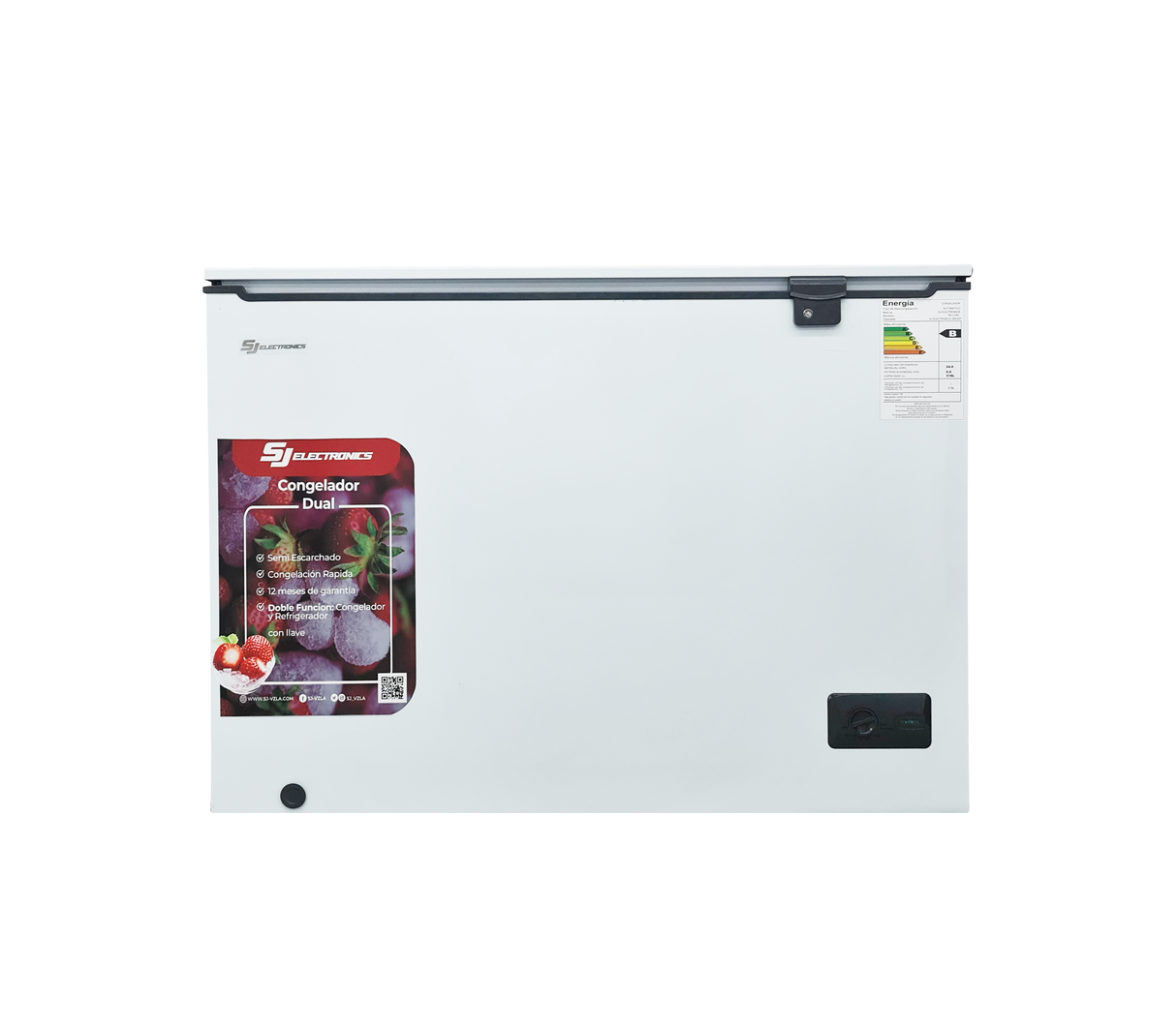 Congelador horizontal 318 litros blanco interior blanco SJ Electronics