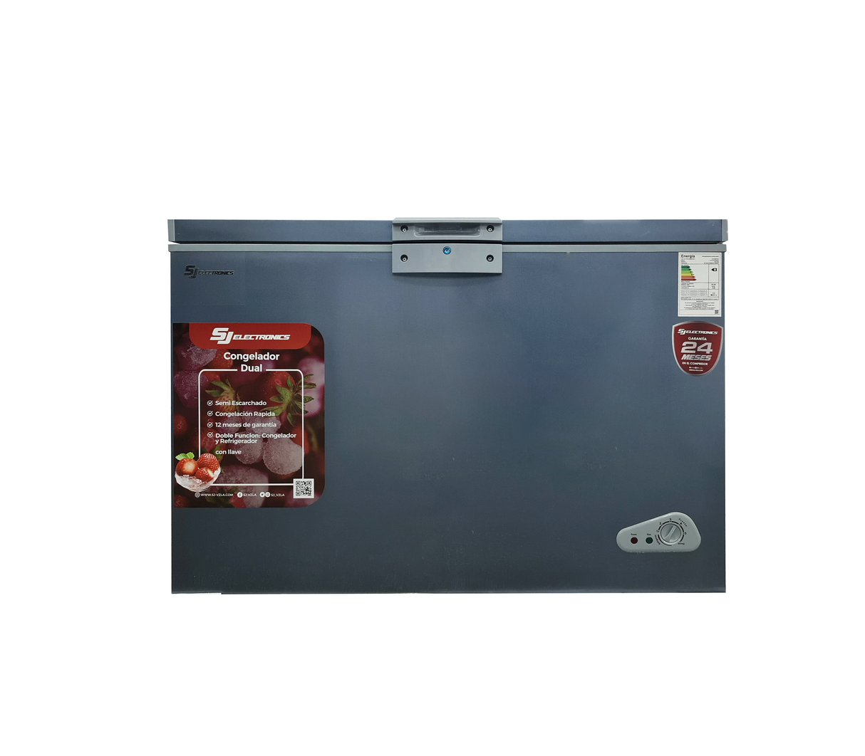 Congelador horizontal 318 litros navy interior/blanco SJ Electronics