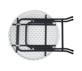 Mesa plegable redonda 73x80x4cm blanca Powerfik