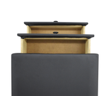 Mesa de noche 2 gavetas tapizado negro Driha