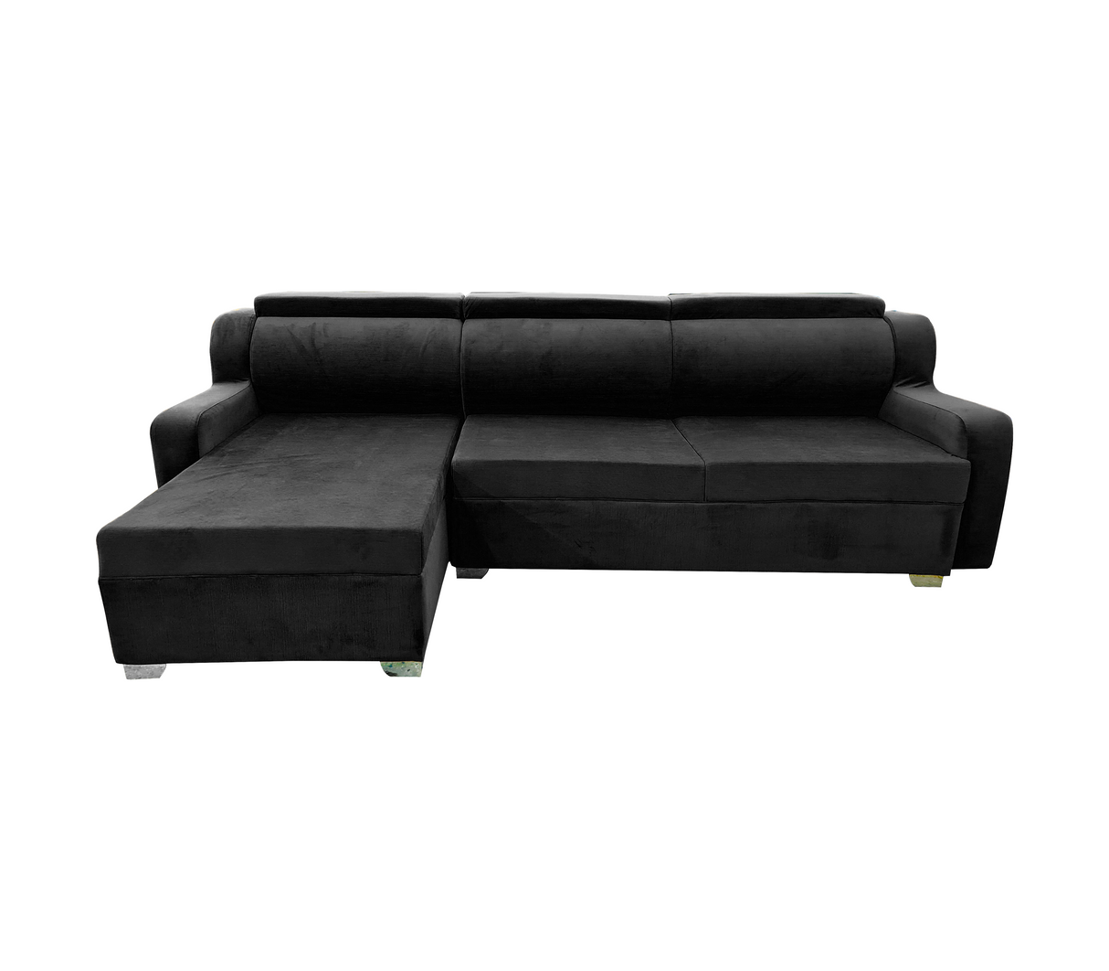 Juego de recibo Mod. Tipo L ponte vedra 3 puestos ´+ chaiselongue tela zafiro negro Okalia