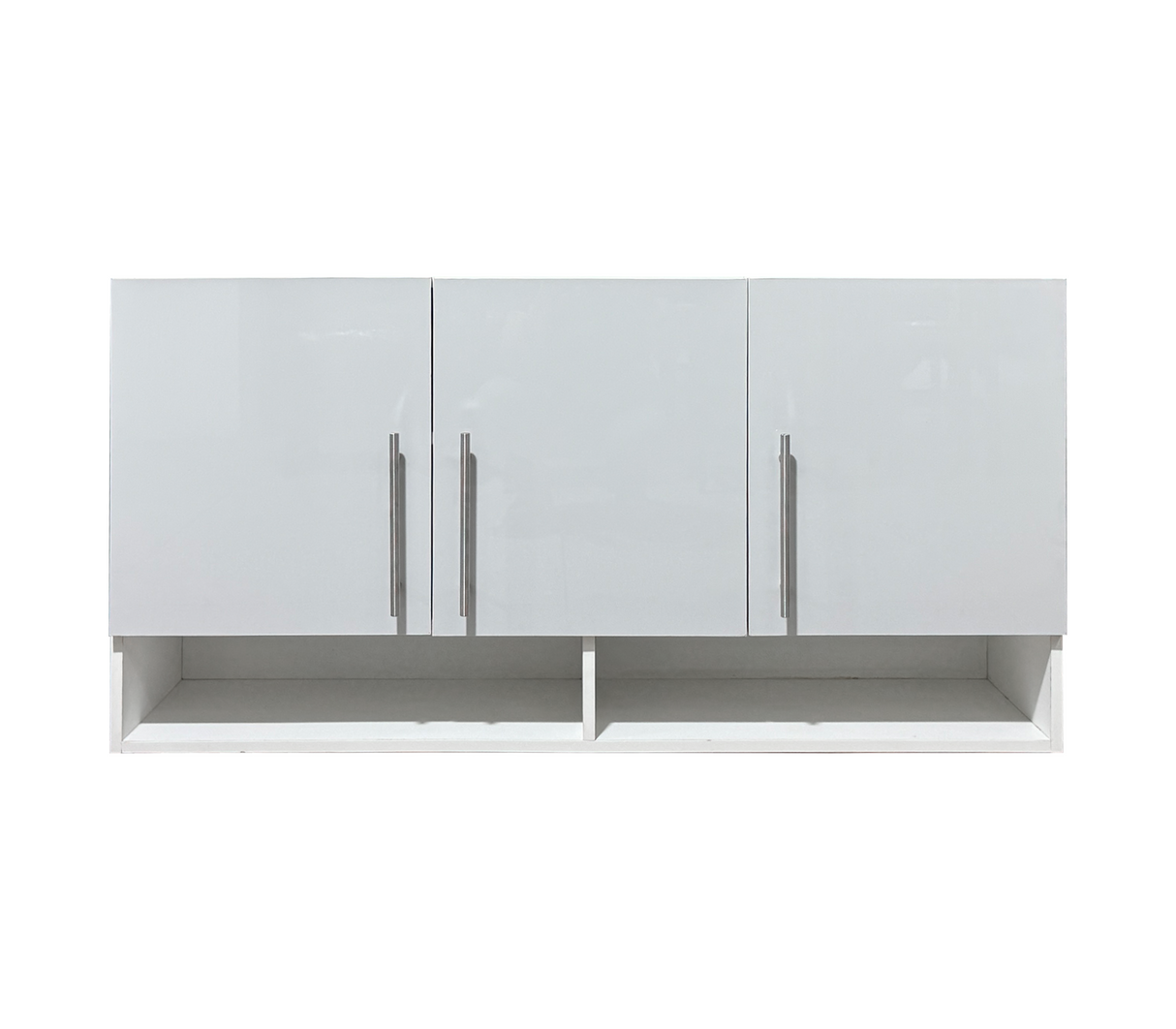Mueble aéreo de cocina 3 puertas con condimentero gris claro alto brillo Powerfik