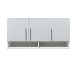 Mueble aéreo de cocina 3 puertas con condimentero gris claro alto brillo Powerfik