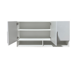 Mueble aéreo de cocina 3 puertas con condimentero gris claro alto brillo Powerfik