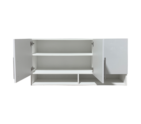 Mueble aéreo de cocina 3 puertas con condimentero gris claro alto brillo Powerfik