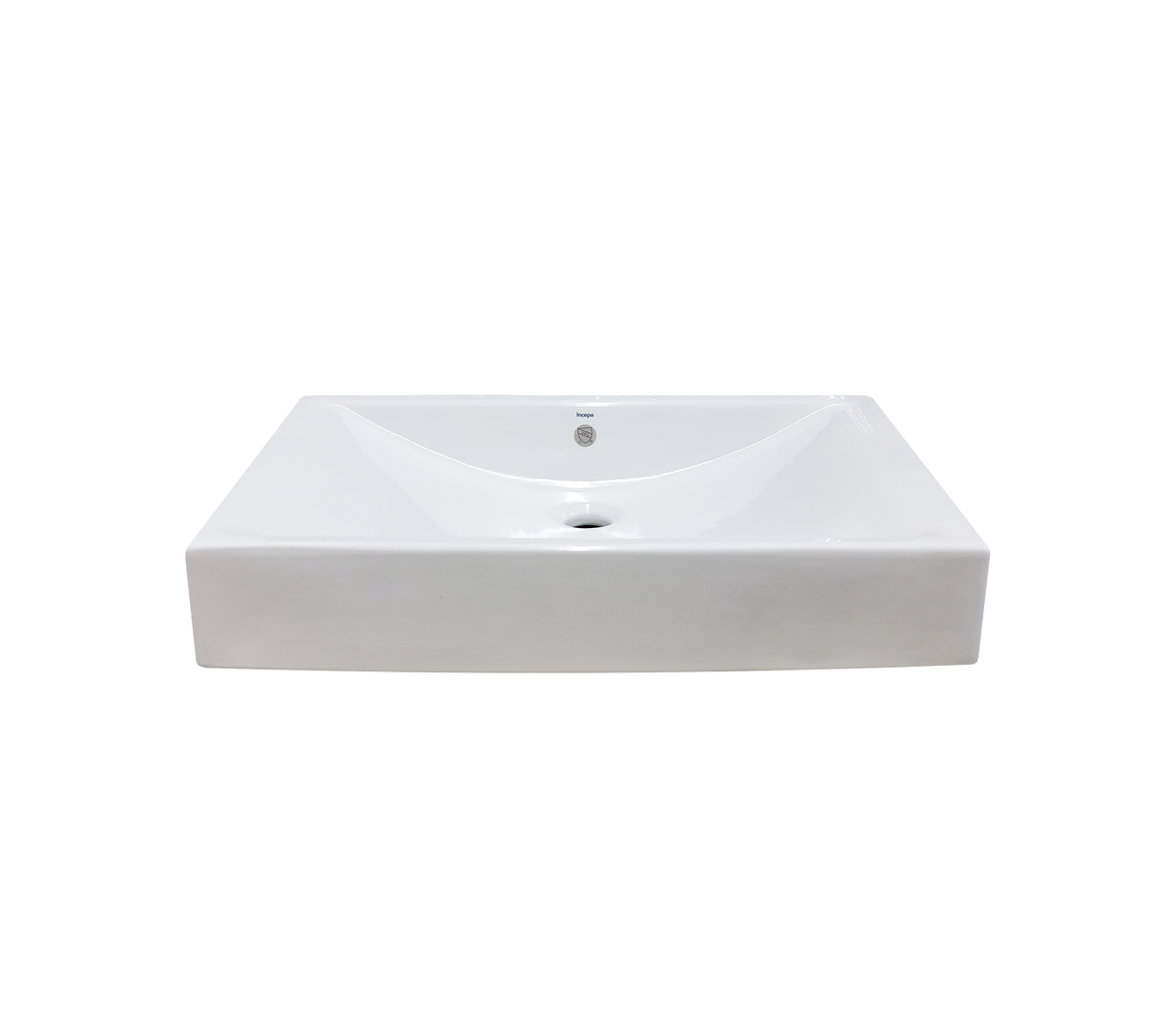 Lavamano de sobre encimera rectangular 65x41cm blanco Incepa