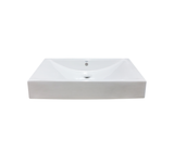 Lavamano de sobre encimera rectangular 65x41cm blanco Incepa