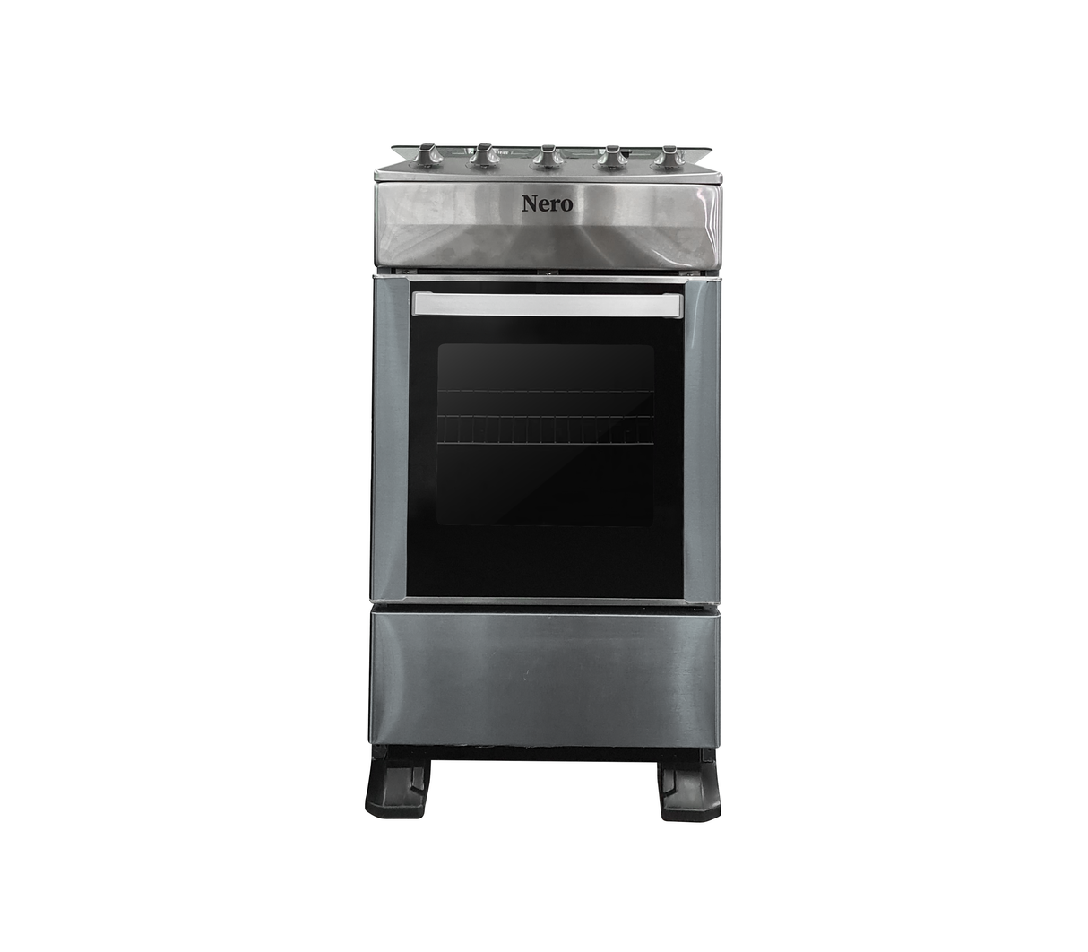 Cocina a gas 20" de piso 4h c/horno 500b acero  Nero