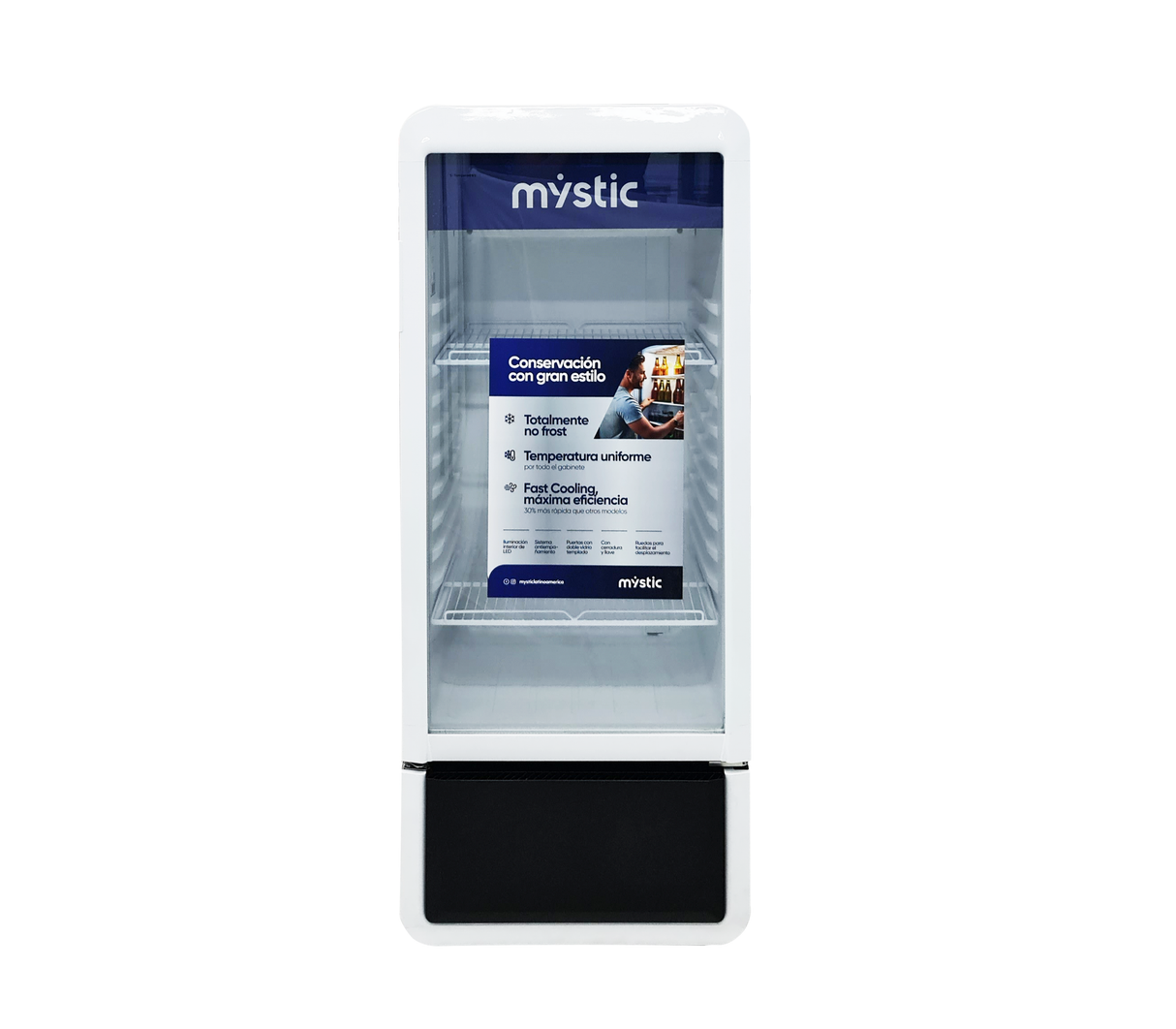 Nevera Exhibidora Vertical 200 Litros Blanco Mystic
