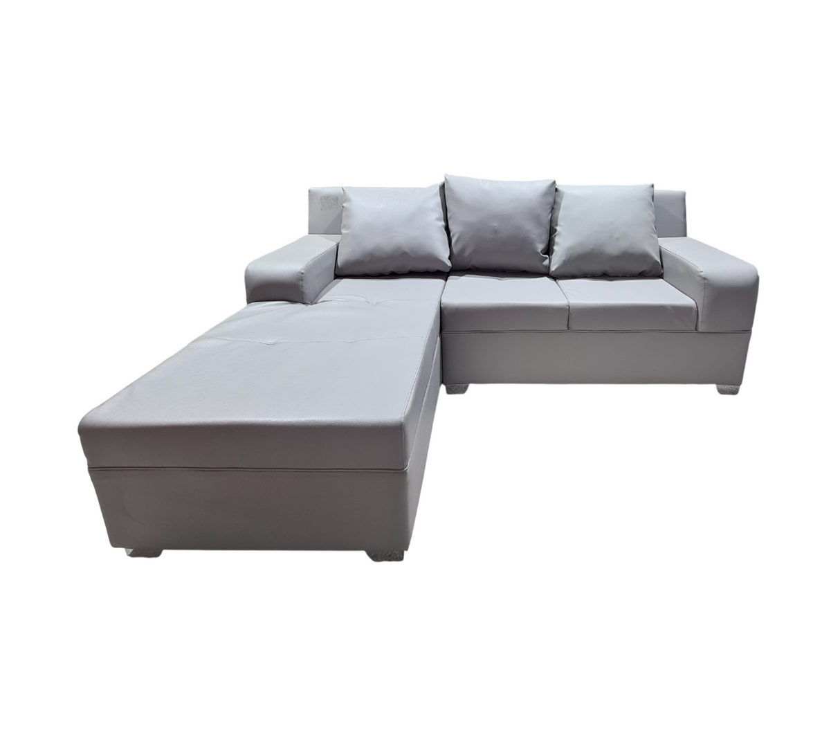 Juego de recibo modular tipo L Vigo 3 puestos + Chaiselongue Bipiel Okalia.