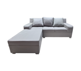 Juego de recibo modular tipo L Vigo 3 puestos + Chaiselongue Bipiel Okalia.