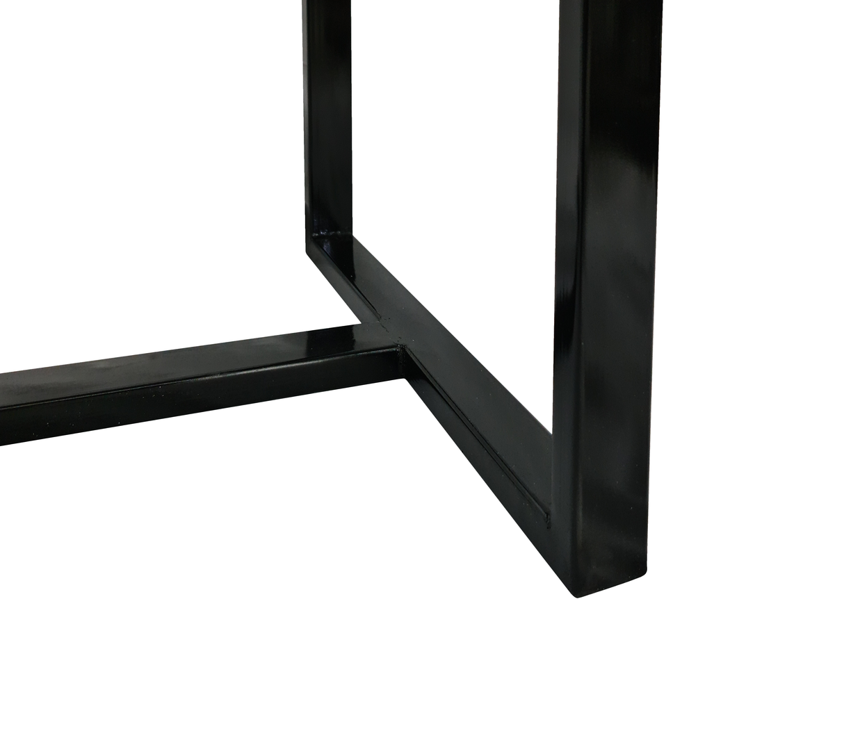 Comedor rectangular para 4 sillas 120cmx70cm base de metal negra/tope PVC Marmolizado claro Powerfik