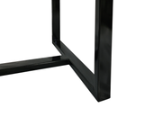 Comedor rectangular para 4 sillas 120cmx70cm base de metal negra/tope PVC Marmolizado claro Powerfik