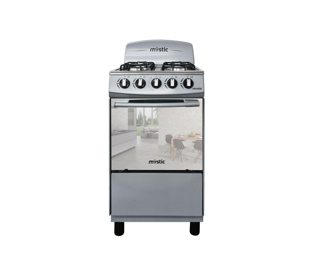 Cocina a gas agata 4 hornillas (20") Silver Mystic