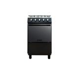 Cocina a gas agata plus 4 hornillas con tapa de vidrio parrilla gruesa negra Mystic