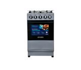 Cocina a gas agata plus 4 hornillas con tapa de vidrio parrilla gruesa Silver Mystic