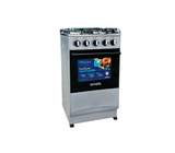 Cocina a gas agata plus 4 hornillas con tapa de vidrio parrilla gruesa Silver Mystic