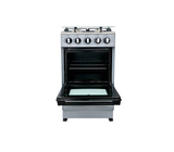 Cocina a gas agata plus 4 hornillas con tapa de vidrio parrilla gruesa Silver Mystic
